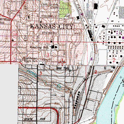 Topographic Map of Free Church of God in Christ, KS