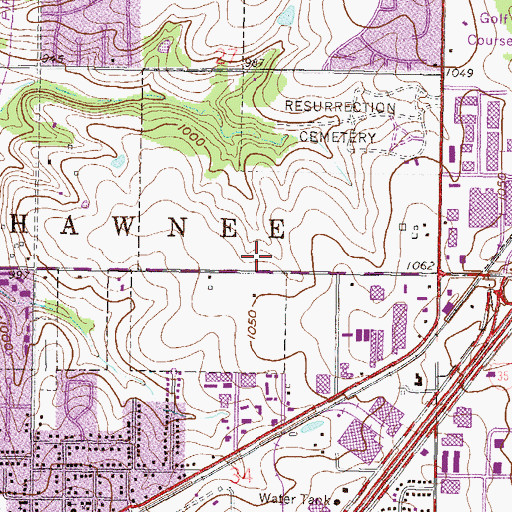 Topographic Map of Central Church of the Nazarene, KS