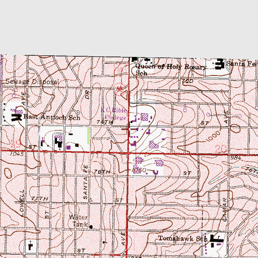 Topographic Map of Church of God Holiness Home Mission Headquarters, KS