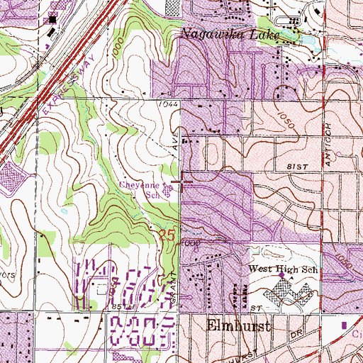 Topographic Map of Alpha North American, KS