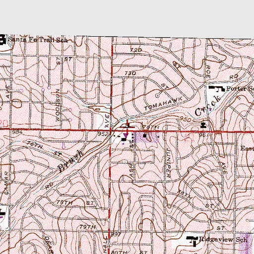Topographic Map of Asbury United Methodist Church, KS