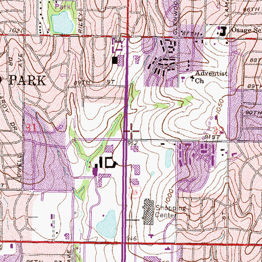 Topographic Map of Gateway 2000 Plaza, KS