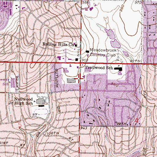 Topographic Map of Nall Hills Animal Hospital, KS