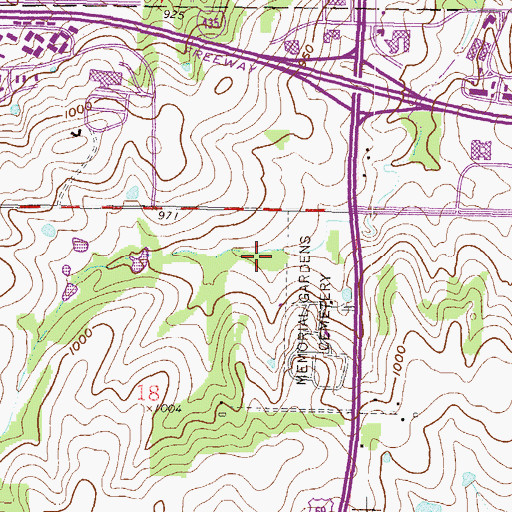 Topographic Map of Summercrest Lake, KS