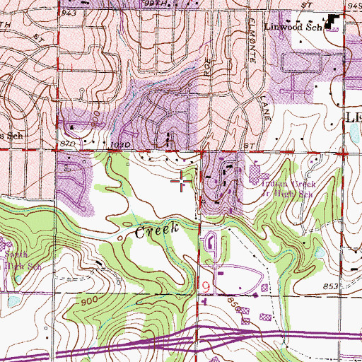 Topographic Map of Roe Pool, KS