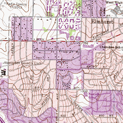 Topographic Map of Strang Park, KS