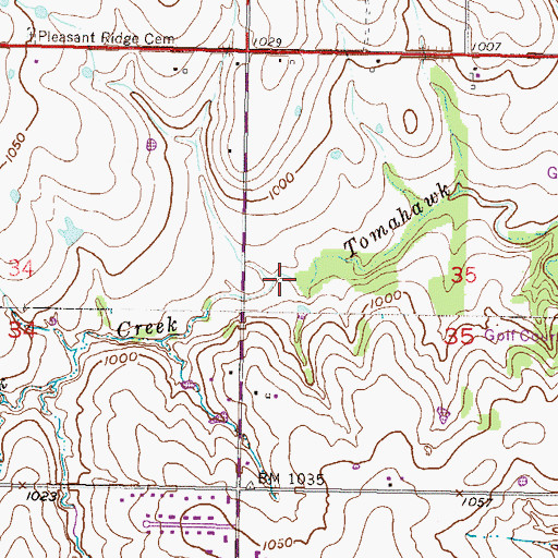 Topographic Map of Tomahawk Valley Park, KS