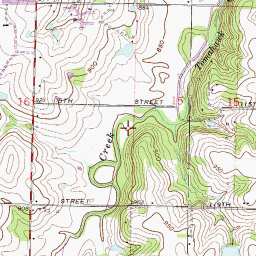 Topographic Map of Tomahawk North Park, KS