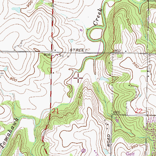 Topographic Map of Tomahawk South Park, KS