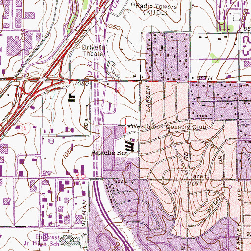 Topographic Map of Westbrooke Park, KS