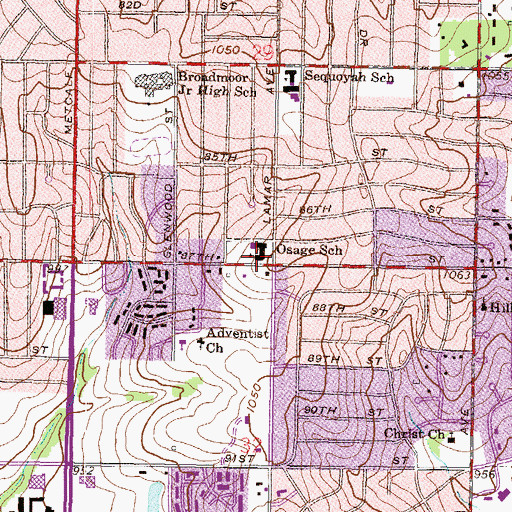 Topographic Map of Overland Park Community Center, KS