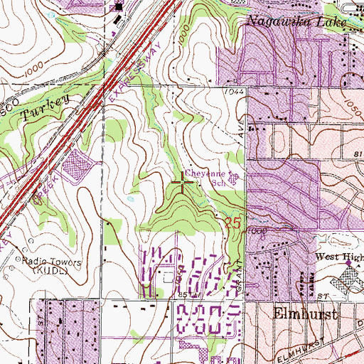 Topographic Map of Sapling Grove Park, KS