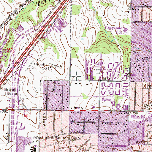 Topographic Map of Maple Hills Park, KS
