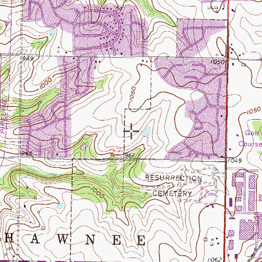 Topographic Map of Matt Taylor Park, KS