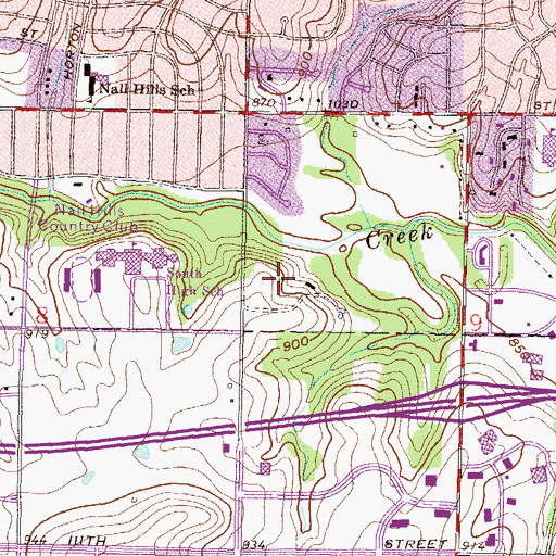 Topographic Map of Nall Hill Park, KS