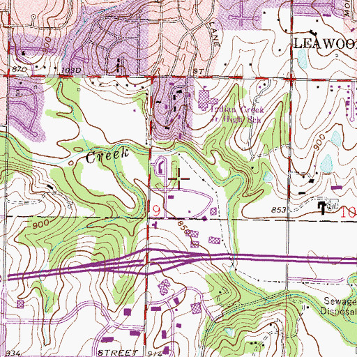 Topographic Map of Foxhill North Park, KS
