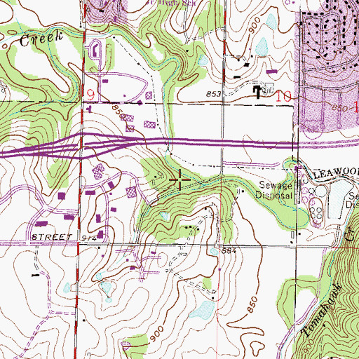 Topographic Map of Foxhill South Park, KS