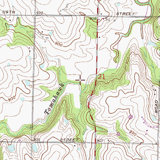 Topographic Map of Hawthorne Valley Park, KS