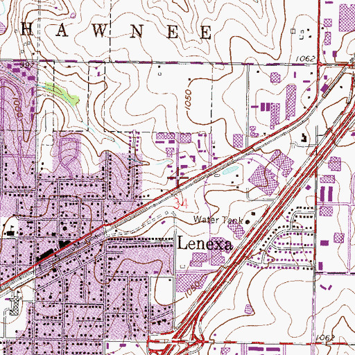 Topographic Map of Bradshaw Park, KS