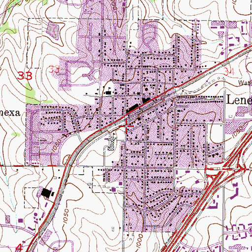 Topographic Map of City of Lenexa Parks and Recreation Department, KS