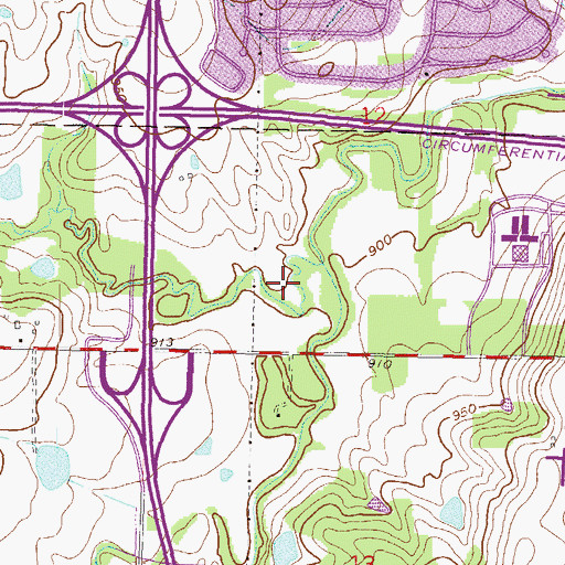 Topographic Map of Corporate Woods South Park, KS