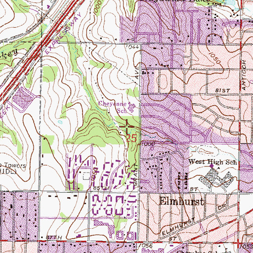 Topographic Map of Comanche Park, KS