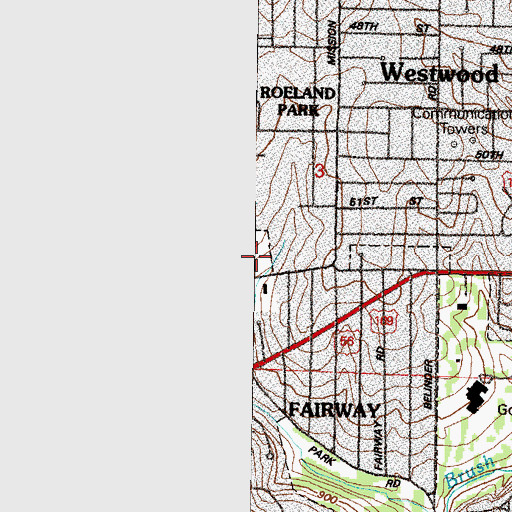 Topographic Map of Old Shawnee Town, KS