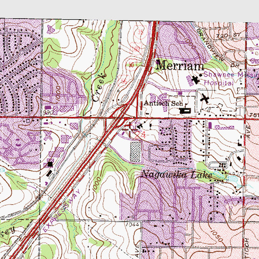 Topographic Map of Cherokee Fire Station 2, KS