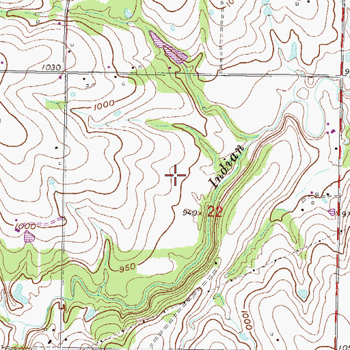 Topographic Map of Pleasant Ridge Elementary School, KS