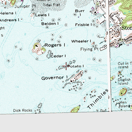 Topographic Map of Potato Island, CT