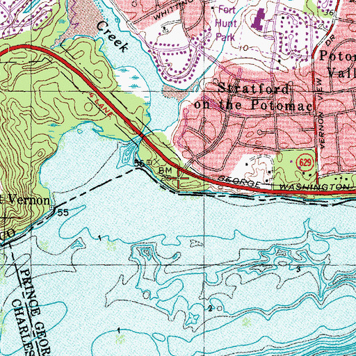 Topographic Map of Riverside Park, VA