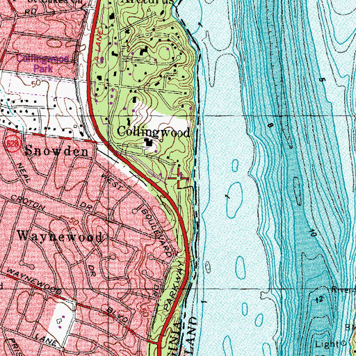 Topographic Map of Collingwood Picnic Area, VA