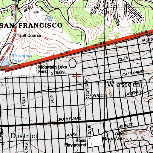 Topographic Map of Camp Merritt (historical), CA