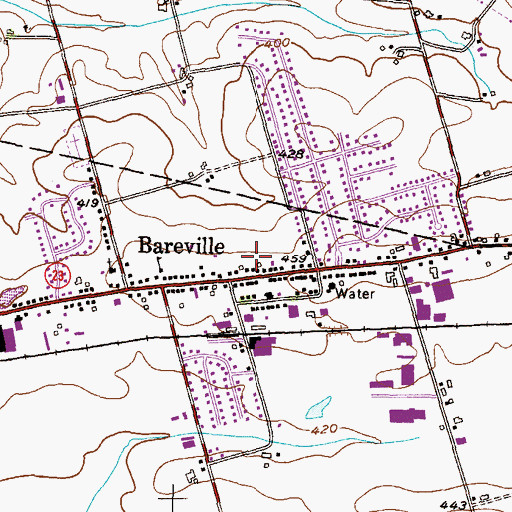 Topographic Map of Bareville Fire Company Station 31, PA