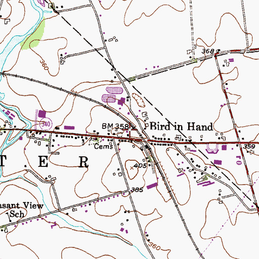 Topographic Map of Bird - In - Hand Fire Company 1 Station 41, PA