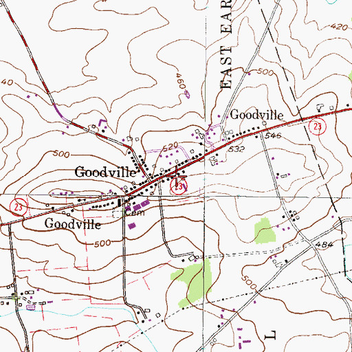 Topographic Map of Weaverland Valley Fire Deptment Station 30 - South Station, PA