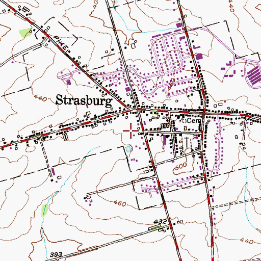 Topographic Map of Strasburg Fire Company 1 Station 5, PA