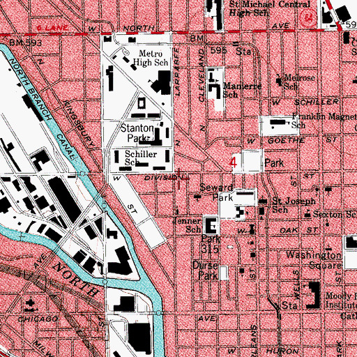 Topographic Map of Chicago Engine Company 4, IL