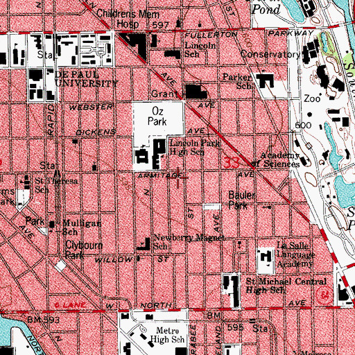Topographic Map of Chicago Engine Company 22, IL