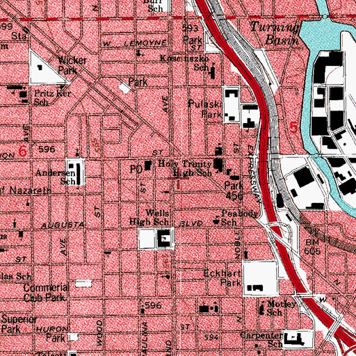 Topographic Map of Chicago Engine Company 30, IL