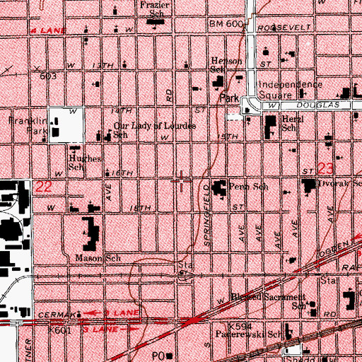Topographic Map of Chicago Engine Company 38, IL