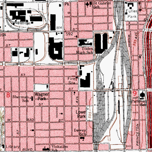 Topographic Map of Chicago Engine Company 50, IL