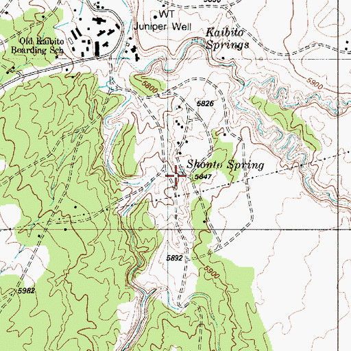 Topographic Map of Shonto Spring, AZ