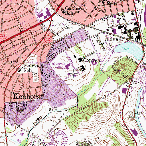 Topographic Map of Judge Hall, PA