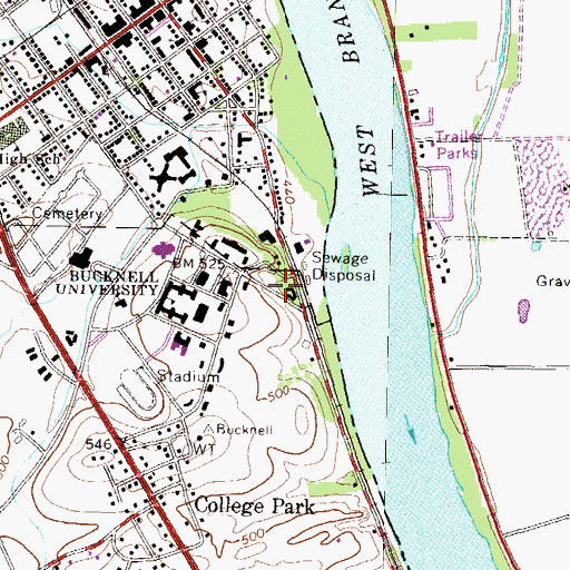 Topographic Map of Administrative Services Production Center, PA