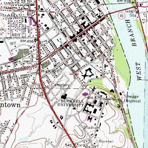 Topographic Map of Berelson Center, PA