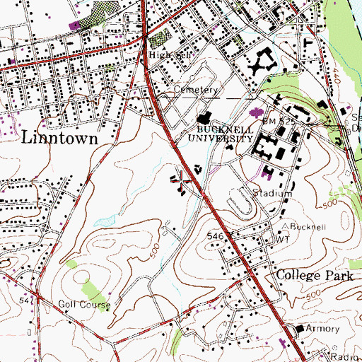 Topographic Map of Bucknell West, PA
