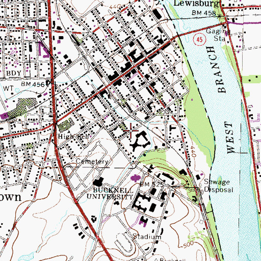 Topographic Map of Carey House, PA
