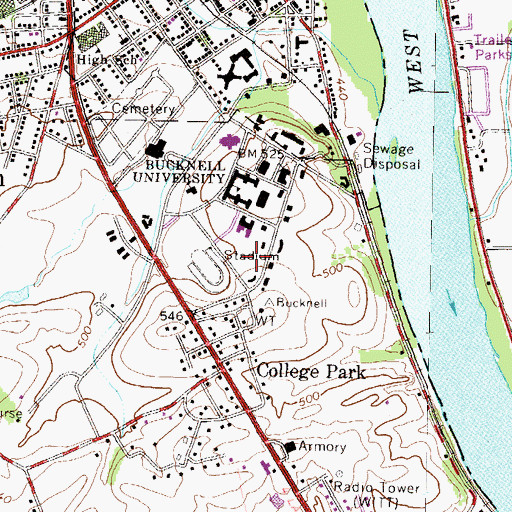 Topographic Map of Chi Phi, PA