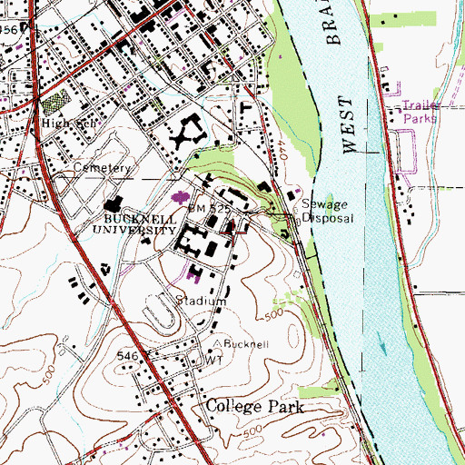 Topographic Map of Computer Center, PA